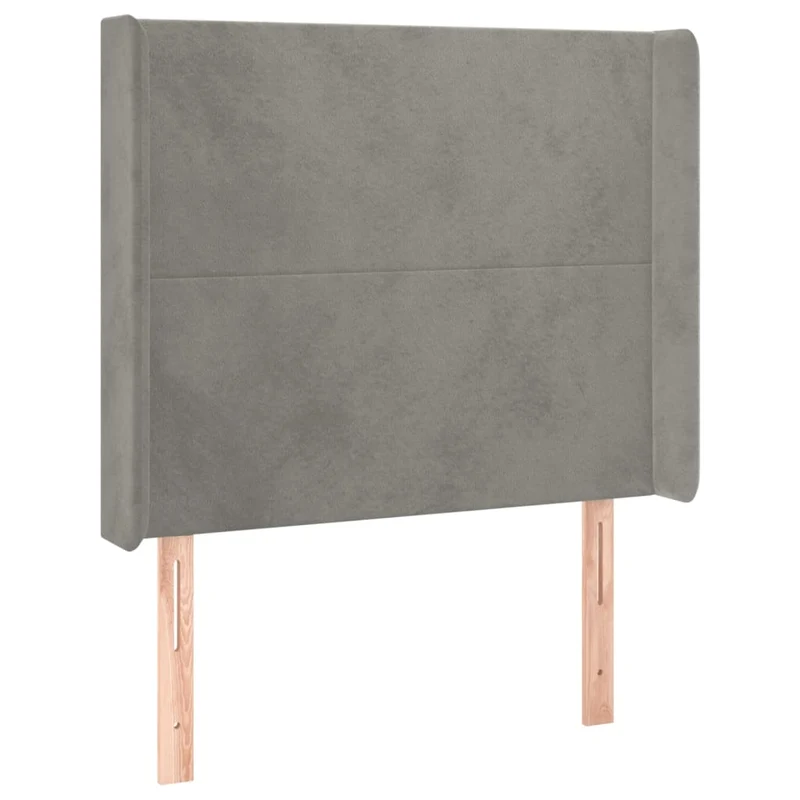 Cadre de lit LED avec sommier tête de lit matelas surmatelas 100x200 cm tissu velours gris clair TDL0207907