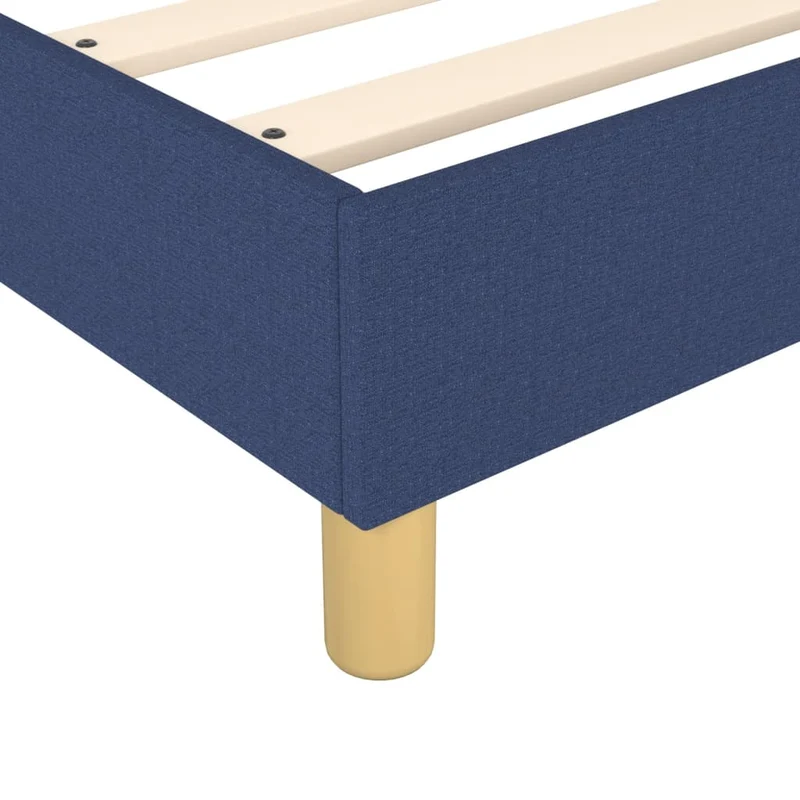Sommier à lattes sur pieds cadre de lit 200x200 cm tissu bleu TDL0207332
