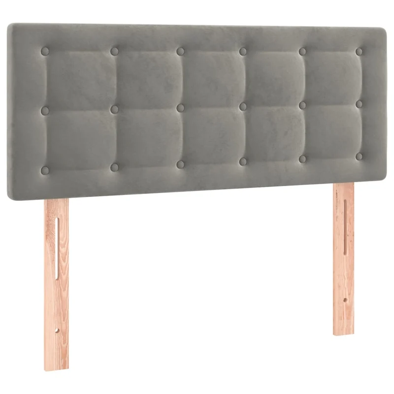 Tête de lit accessoire couchage chambre à coucher meuble capitonné 80 x 5 x 78/88 cm tissu velours gris clair TDL0203214