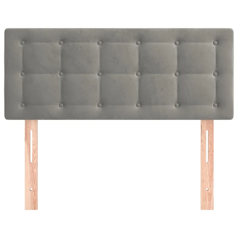 Tête de lit accessoire couchage chambre à coucher meuble capitonné 80 x 5 x 78/88 cm tissu velours gris clair TDL0203214