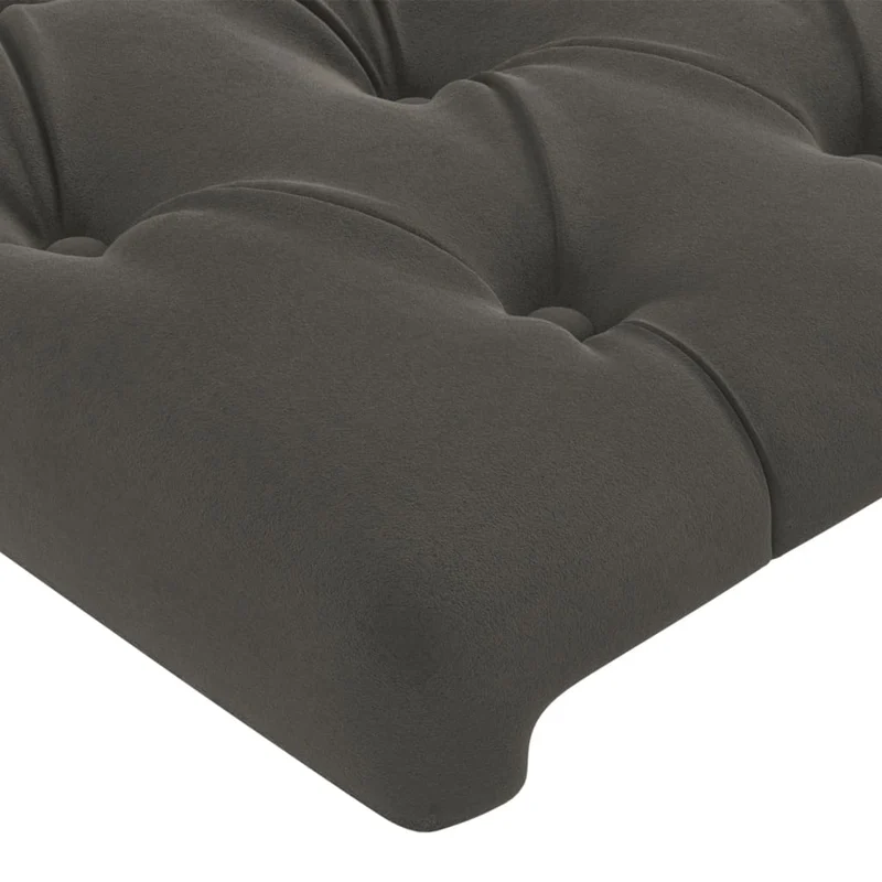 Tête de lit accessoire couchage chambre à coucher meuble à LED capitonné 83 x 16 x 78/88 cm tissu velours gris foncé TDL0201013