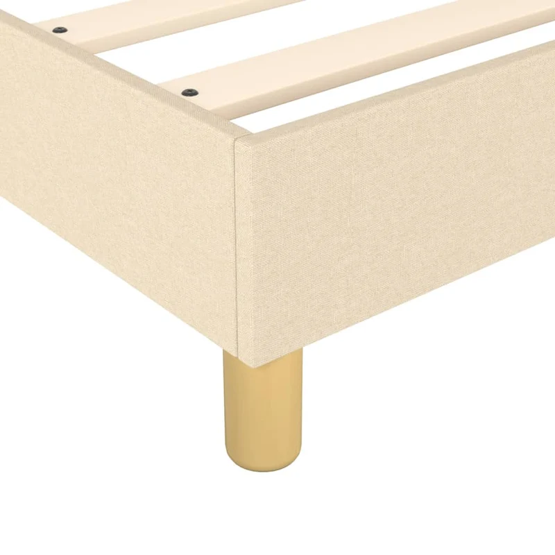 Sommier à lattes sur pieds cadre de lit 90x190 cm tissu crème TDL0207242
