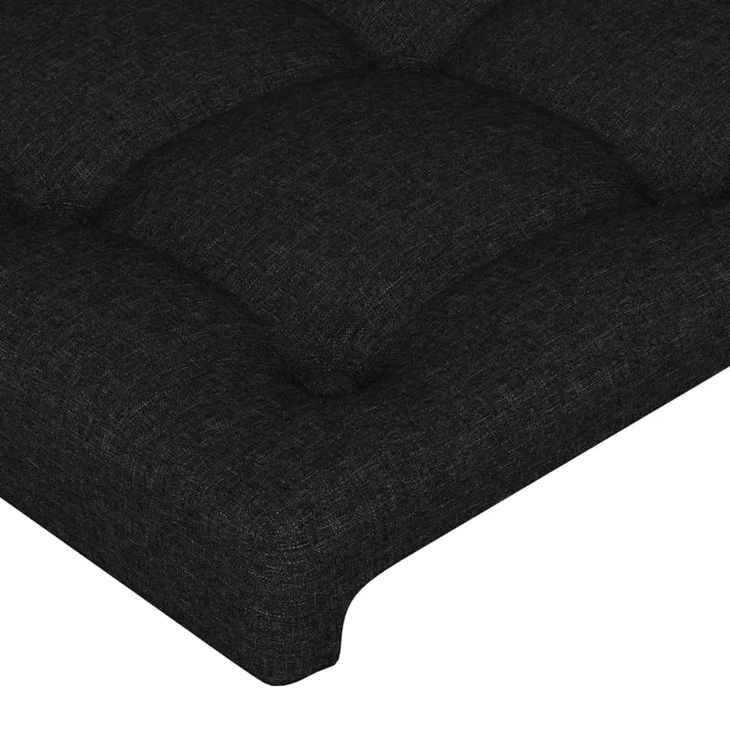 Tête de lit accessoire couchage chambre à coucher meuble 2 parties 100 x 5 x 78/88 cm tissu noir TDL0206277