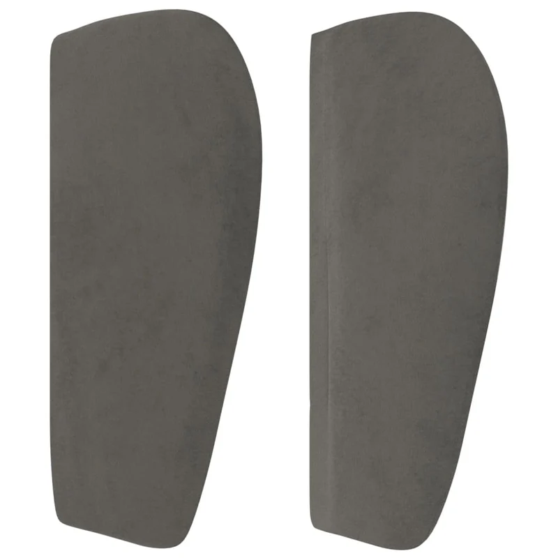 Tête de lit accessoire couchage chambre à coucher meuble avec rebord latéral 83 x 23 x 78/88 cm tissu velours gris foncé TDL0204875
