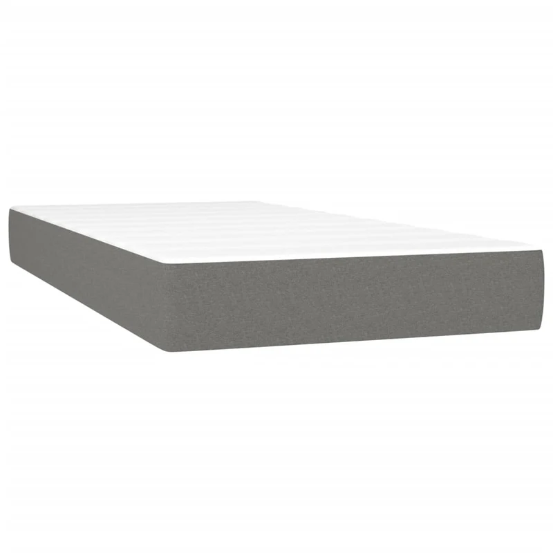 Cadre de lit LED avec sommier tête de lit matelas 200x200 cm tissu gris foncé TDL0208307