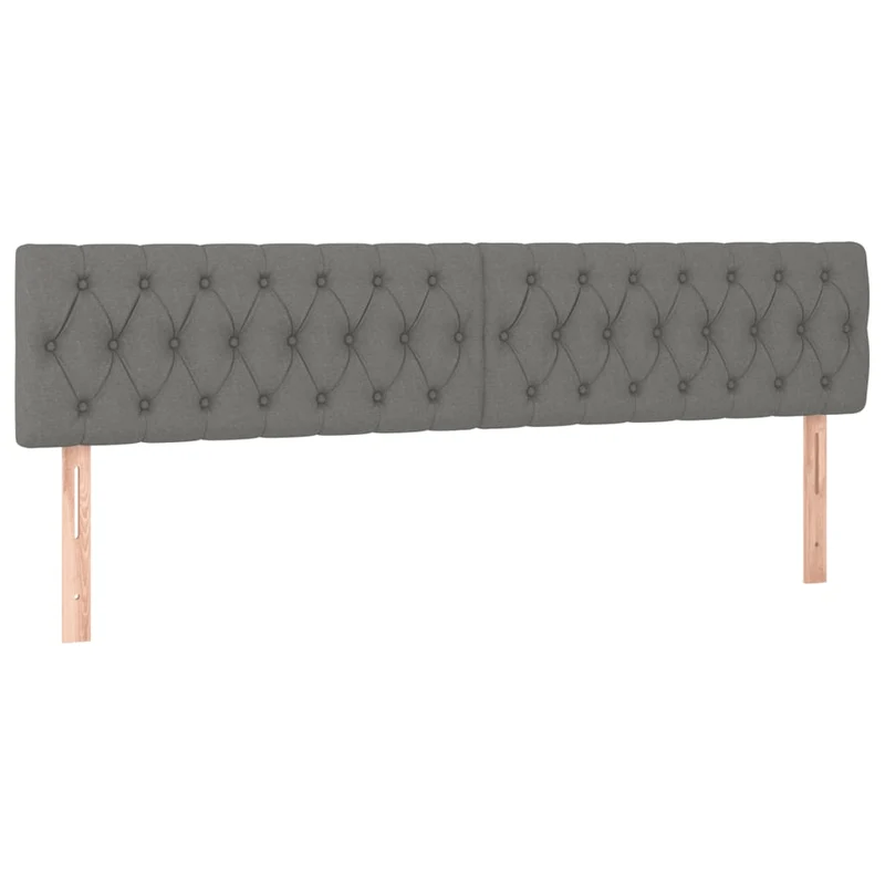 Cadre de lit LED avec sommier tête de lit matelas 200x200 cm tissu gris foncé TDL0208307