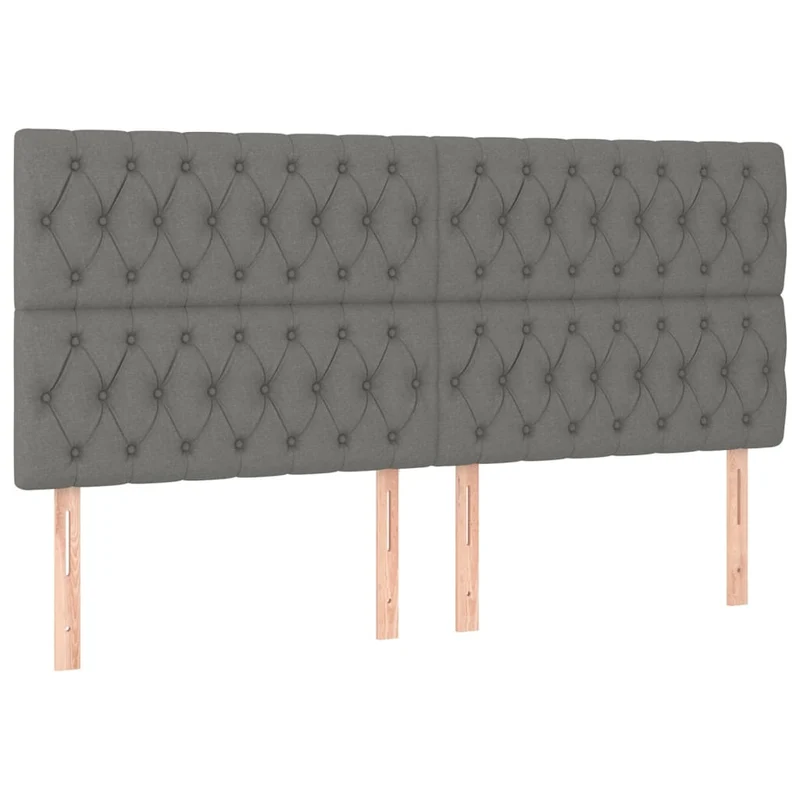 Cadre de lit LED avec sommier tête de lit matelas 200x200 cm tissu gris foncé TDL0208293