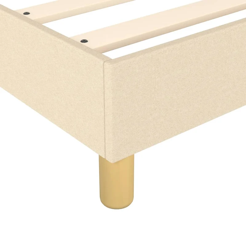 Sommier à lattes sur pieds cadre de lit 200x200 cm tissu crème TDL0207251