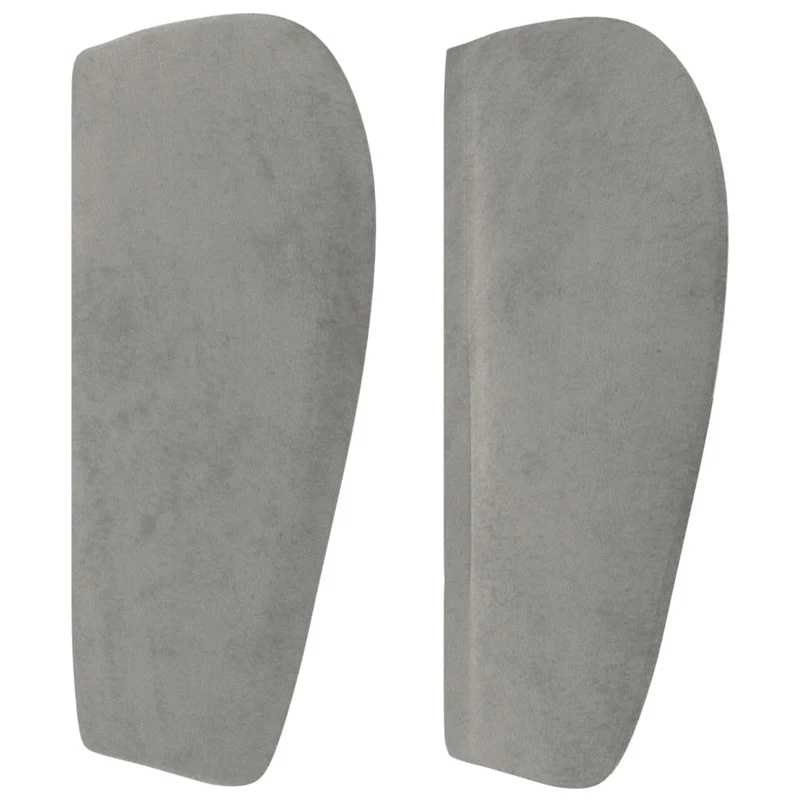 Tête de lit accessoire couchage chambre à coucher meuble avec rebord latéral 83 x 23 x 78/88 cm tissu velours gris clair TDL0205111