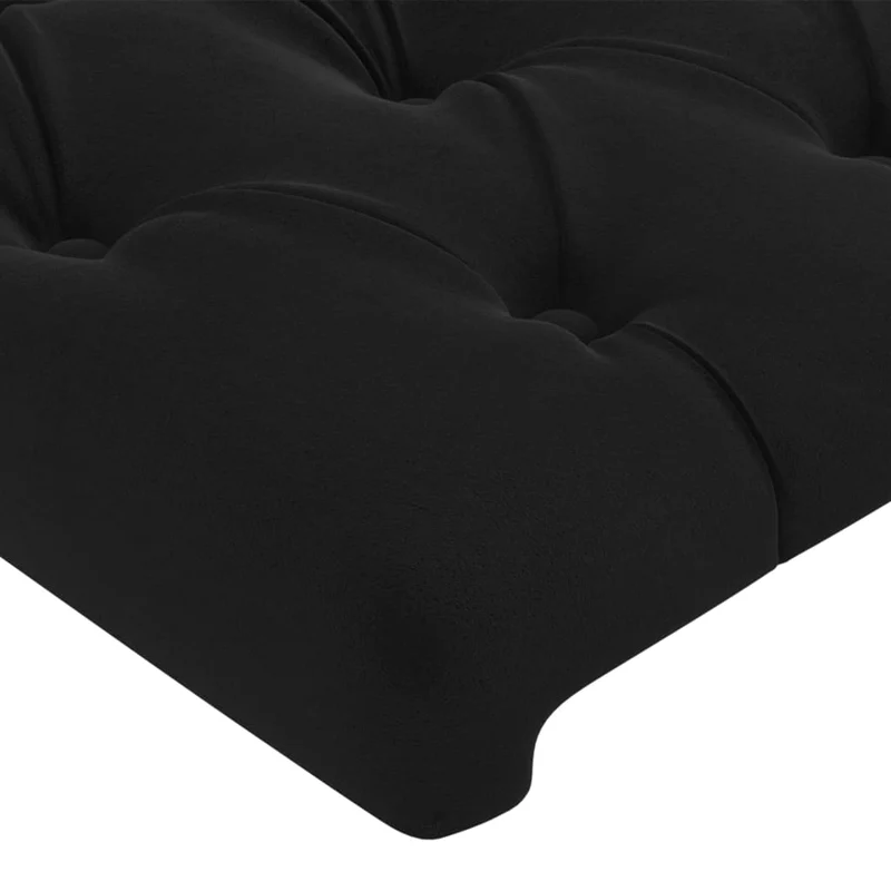 Tête de lit accessoire couchage chambre à coucher meuble avec rebord latéral 83 x 23 x 78/88 cm Tissu velours noir TDL0204416