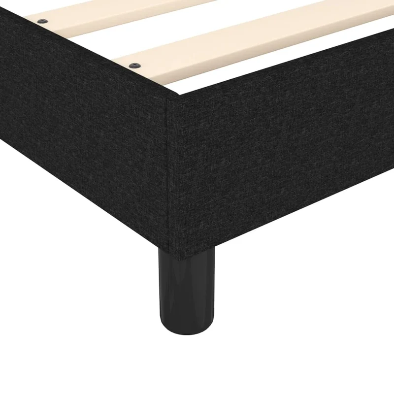 Sommier à lattes sur pieds cadre de lit 90x190 cm tissu noir TDL0206976