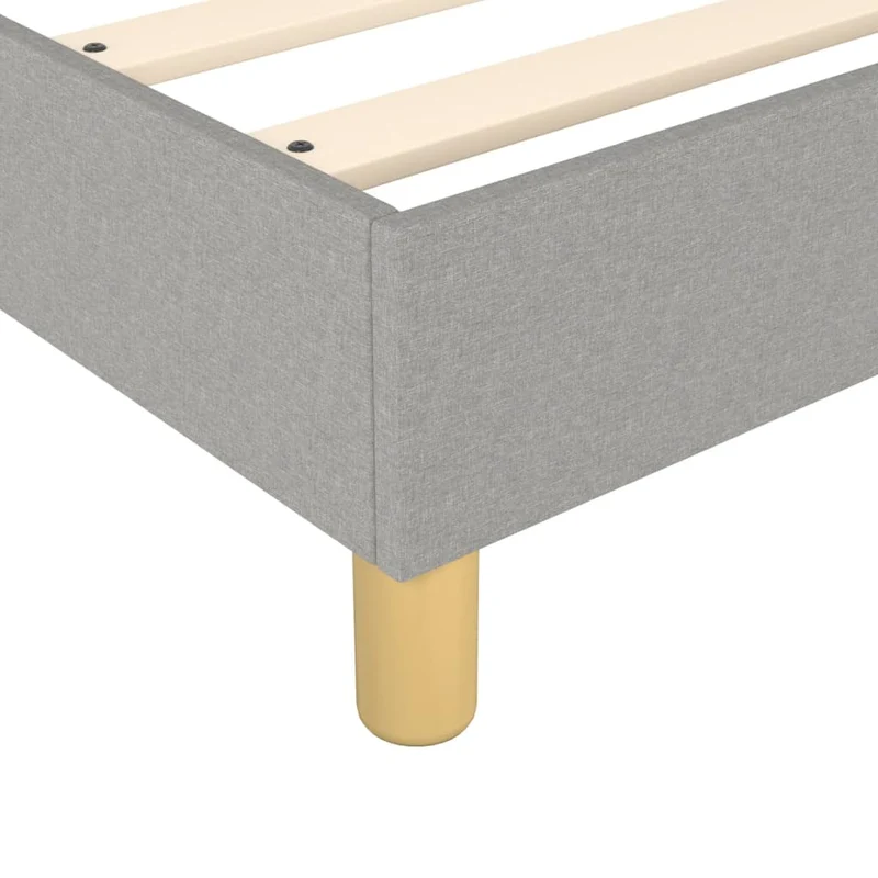 Sommier à lattes sur pieds cadre de lit 140x200 cm tissu gris clair TDL0207191