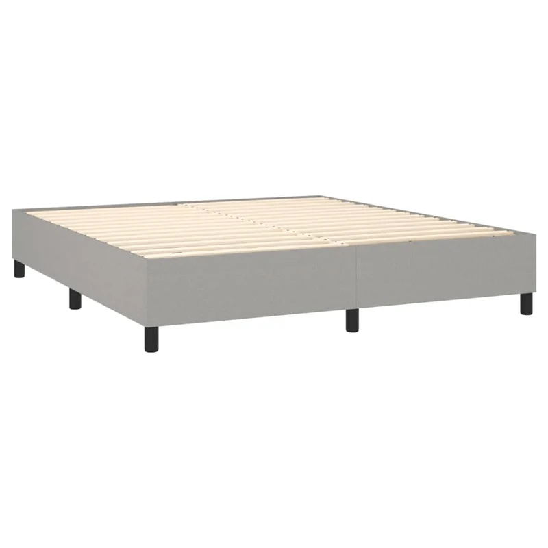 Sommier à lattes sur pieds cadre de lit 180x200 cm tissu gris clair TDL0207181