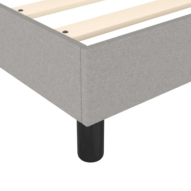 Sommier à lattes sur pieds cadre de lit 180x200 cm tissu gris clair TDL0207181