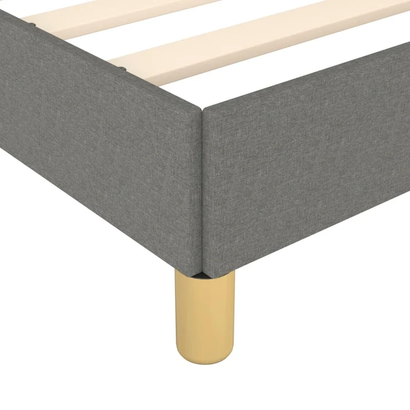 Sommier à lattes sur pieds cadre de lit 160x200 cm tissu gris foncé TDL0207128