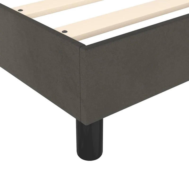 Sommier à lattes sur pieds cadre de lit 200x200 cm tissu gris foncé TDL0207112