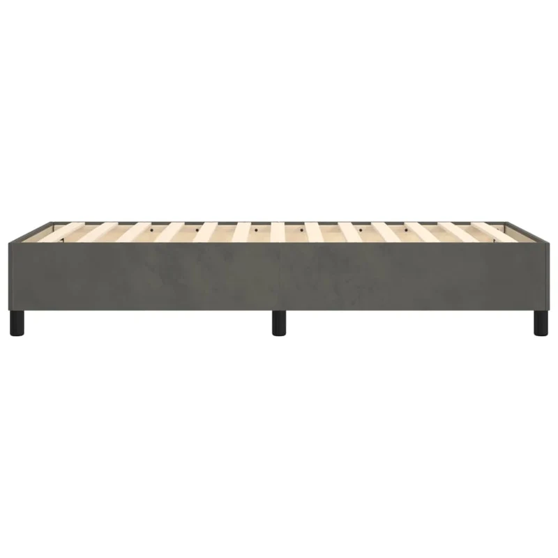 Sommier à lattes sur pieds cadre de lit 80x200 cm tissu velours gris foncé TDL0207106