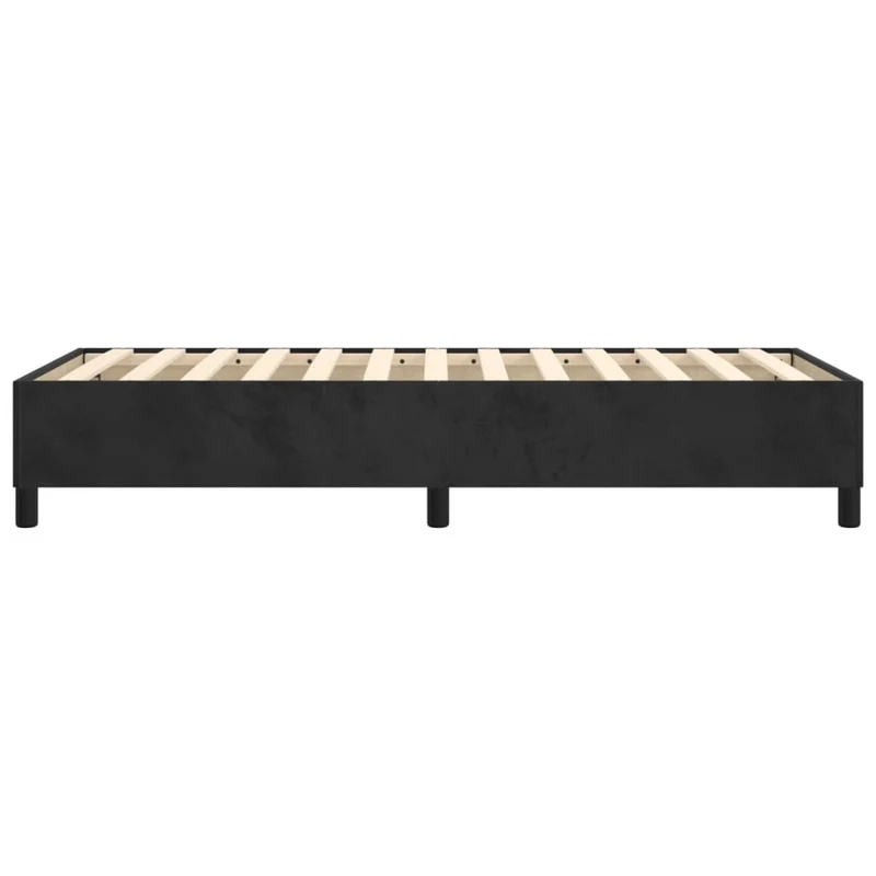 Sommier à lattes sur pieds cadre de lit 80x200 cm tissu velours noir TDL0206981