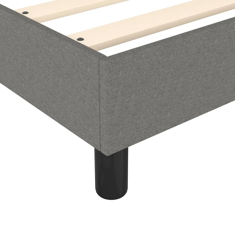 Sommier à lattes sur pieds cadre de lit 180x200 cm tissu gris foncé TDL0207120