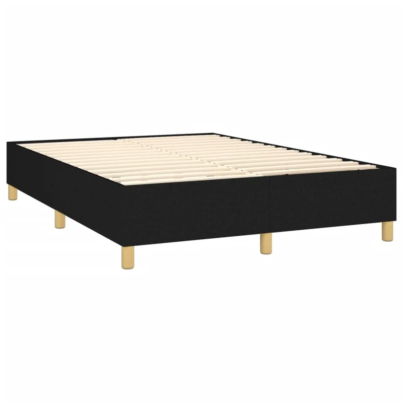 Sommier à lattes sur pieds cadre de lit 140x200 cm tissu noir TDL0207015