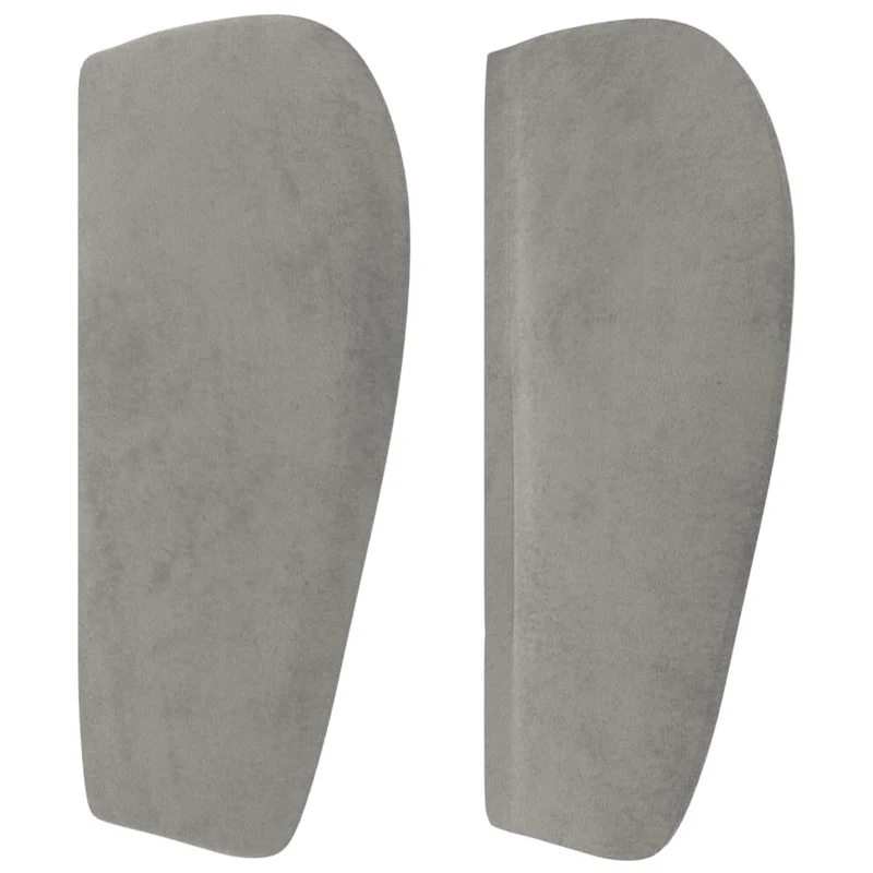 Tête de lit accessoire couchage chambre à coucher meuble avec rebord latéral 93 x 23 x 78/88 cm tissu velours gris clair TDL0205081