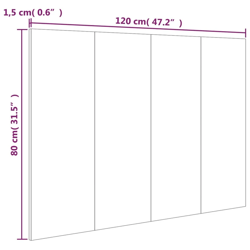 Tête de lit accessoire couchage chambre à coucher meuble 120 x 1,5 x 80 cm MDF marron TDL0203589
