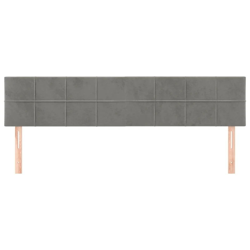 Tête de lit accessoire couchage chambre à coucher meuble 2 parties 90 x 5 x 78/88 cm tissu velours gris clair TDL0206399