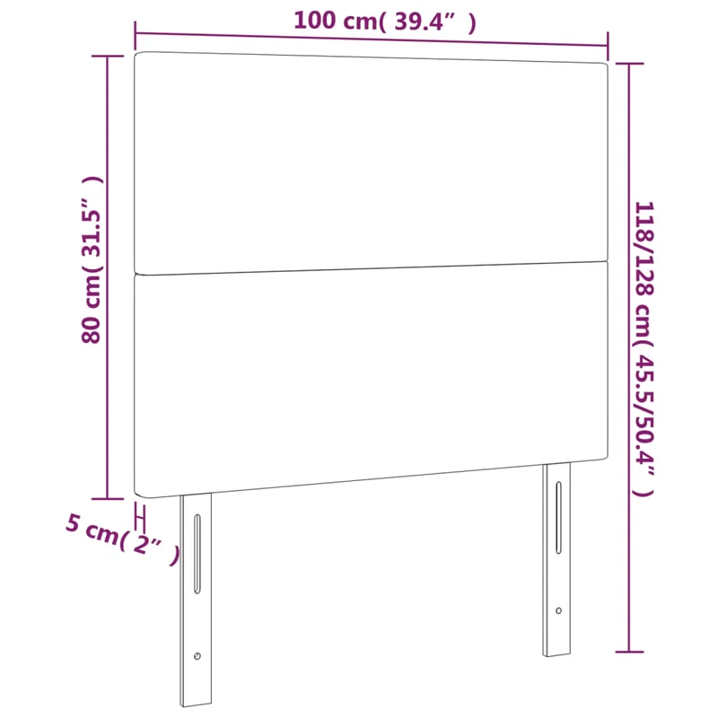 Tête de lit accessoire couchage chambre à coucher meuble 2 parties 100 x 5 x 78/88 cm synthétique blanc TDL0206591