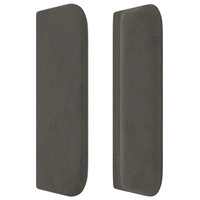 Tête de lit accessoire couchage chambre à coucher meuble avec rebord latéral 203 x 16 x 78/88 cm tissu velours gris foncé TDL0204935