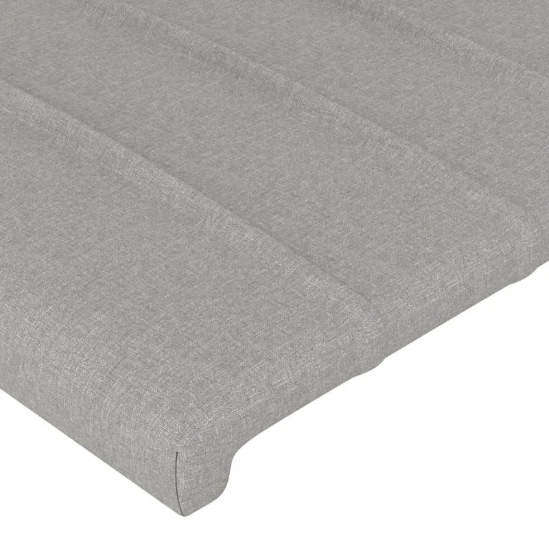 Tête de lit accessoire couchage chambre à coucher meuble 2 parties 90 x 5 x 78/88 cm tissu gris clair TDL0206406
