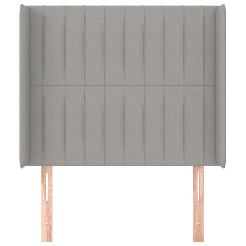 Tête de lit accessoire couchage chambre à coucher meuble avec rebord latéral 93 x 16 x 118/128 cm tissu gris clair TDL0205108