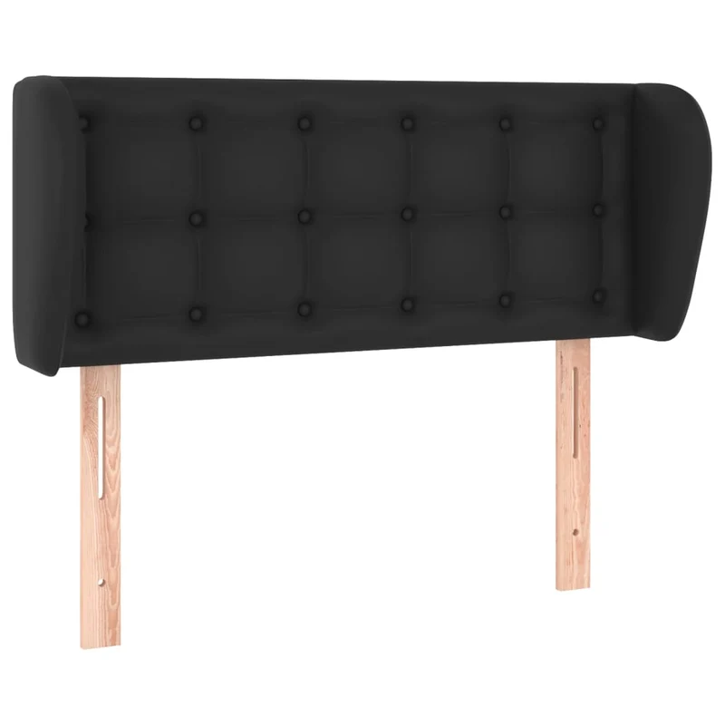 Tête de lit accessoire couchage chambre à coucher meuble capitonné avec rebord latéral 83 x 23 x 78/88 cm synthétique noir TDL0204428