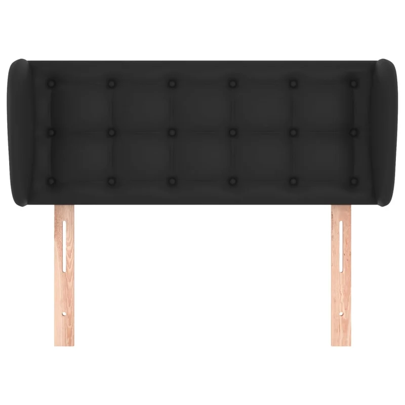 Tête de lit accessoire couchage chambre à coucher meuble capitonné avec rebord latéral 83 x 23 x 78/88 cm synthétique noir TDL0204428