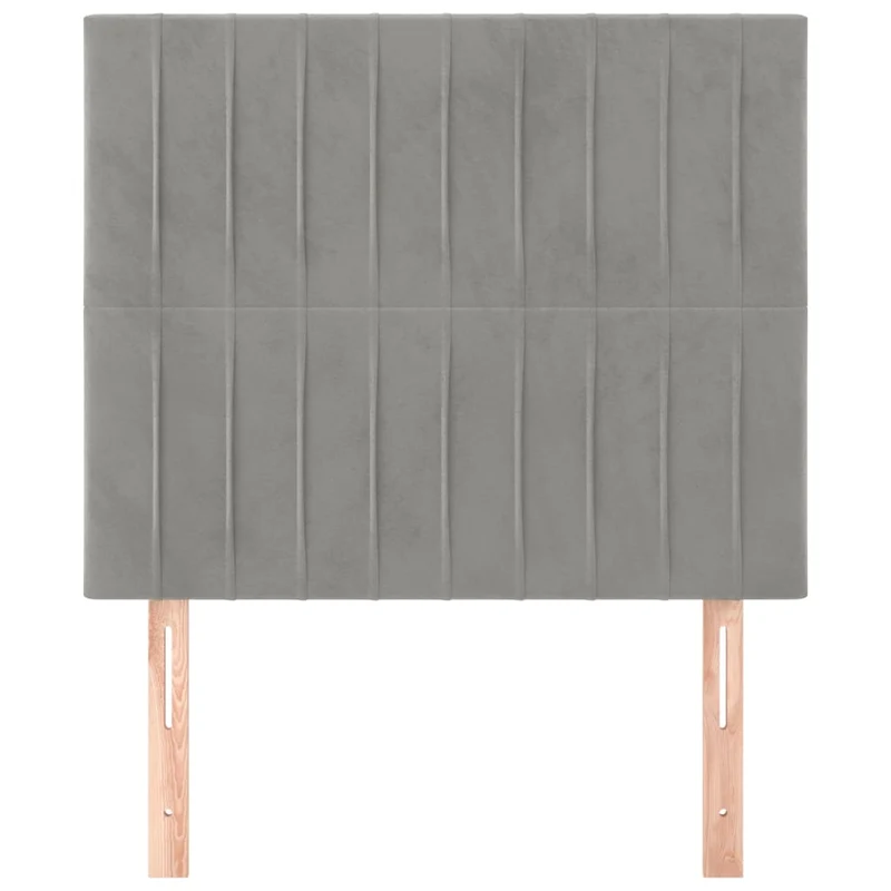 Tête de lit accessoire couchage chambre à coucher meuble 2 parties 100 x 5 x 78/88 cm tissu velours gris clair TDL0206442
