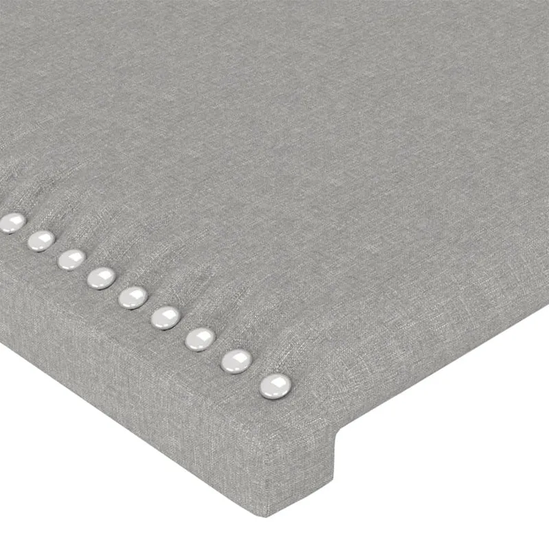 Tête de lit accessoire couchage chambre à coucher meuble avec rebord latéral 93 x 16 x 78/88 cm tissu gris clair TDL0205102