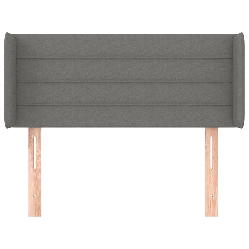 Tête de lit accessoire couchage chambre à coucher meuble avec rebord latéral 83 x 16 x 78/88 cm tissu gris foncé TDL0204904