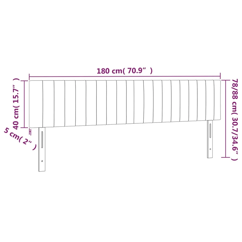 Tête de lit accessoire couchage chambre à coucher meuble 2 parties 90 x 5 x 78/88 cm tissu gris foncé TDL0206343