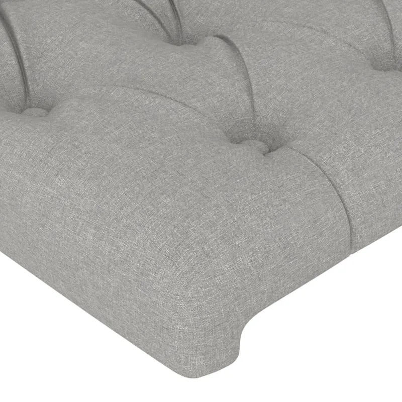 Tête de lit accessoire couchage chambre à coucher meuble capitonné avec rebord latéral 103 x 16 x 118/128 cm tissu gris clair TDL0205326