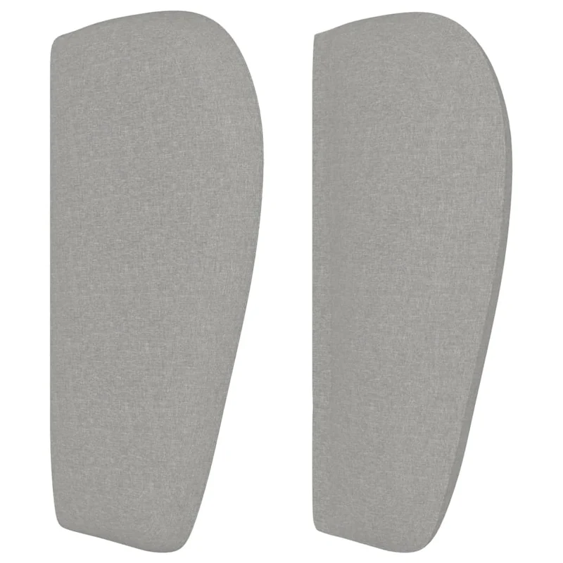 Tête de lit accessoire couchage chambre à coucher meuble capitonné avec rebord latéral 203 x 23 x 78/88 cm tissu gris clair TDL0205159