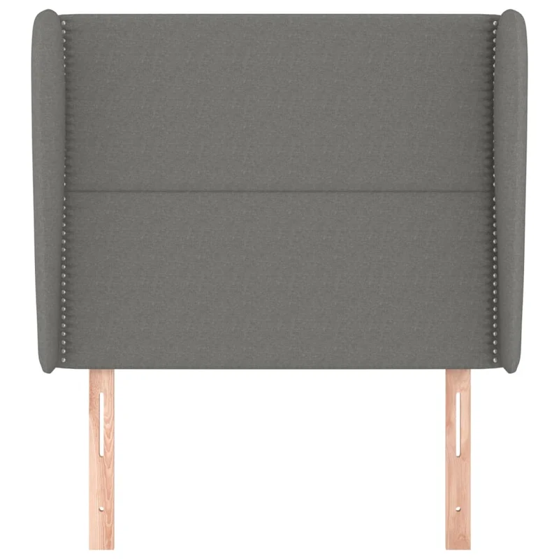 Tête de lit accessoire couchage chambre à coucher meuble avec rebord latéral 103 x 23 x 118/128 cm tissu gris foncé TDL0205049