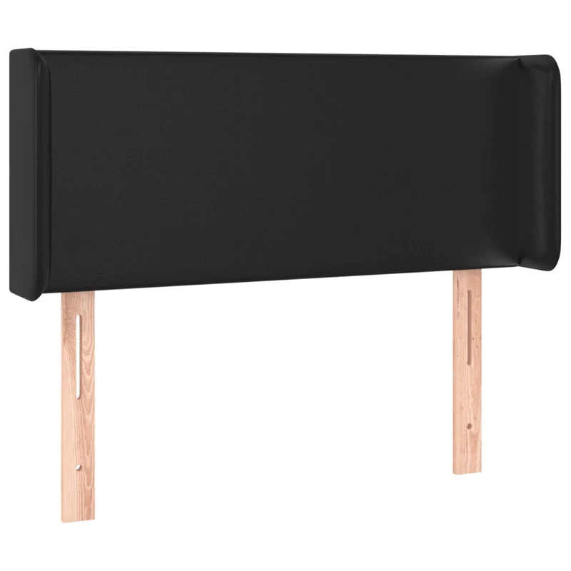 Tête de lit accessoire couchage chambre à coucher meuble avec rebord latéral 83 x 16 x 78/88 cm synthétique noir TDL0204456