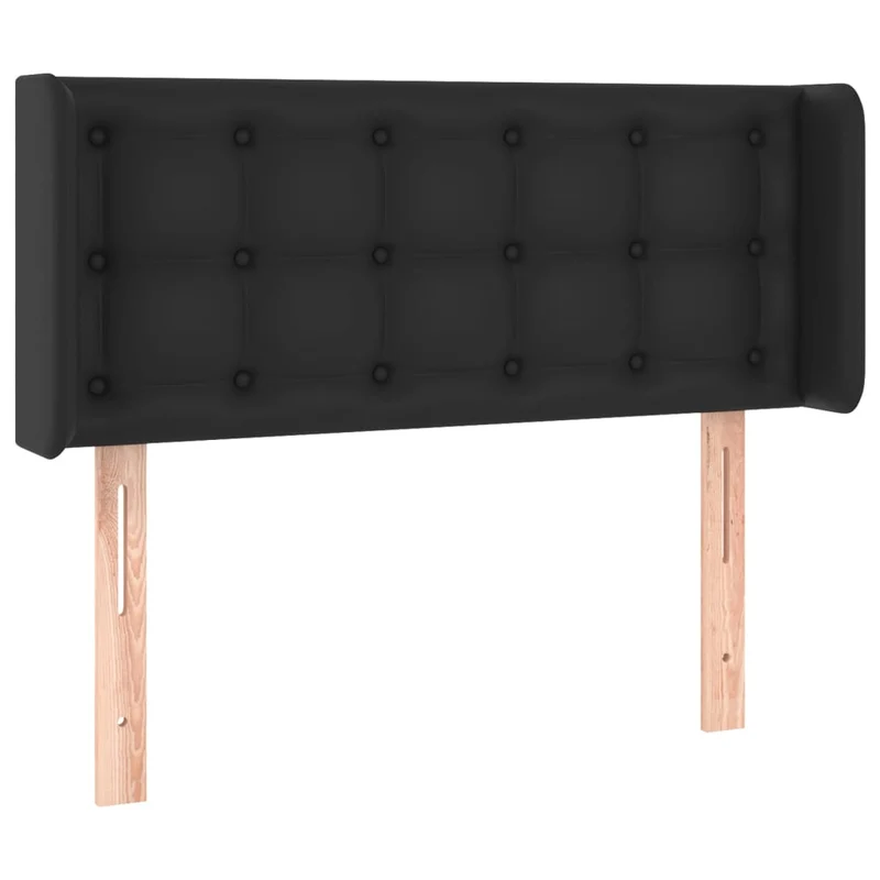 Tête de lit accessoire couchage chambre à coucher meuble capitonné avec rebord latéral 83 x 16 x 78/88 cm synthétique noir TDL0204454