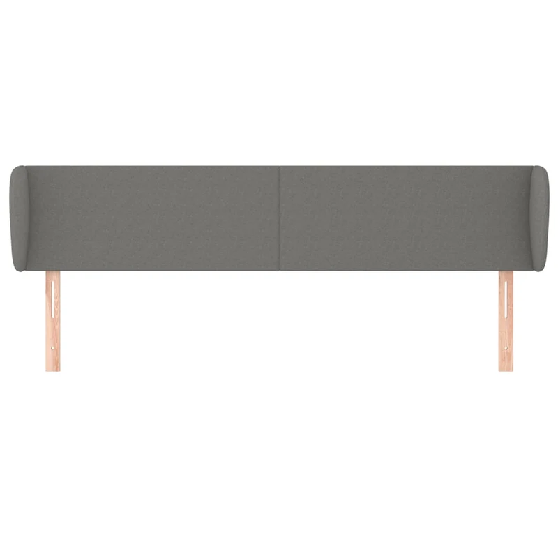 Tête de lit accessoire couchage chambre à coucher meuble avec rebord latéral 203 x 16 x 78/88 cm tissu gris foncé TDL0204939