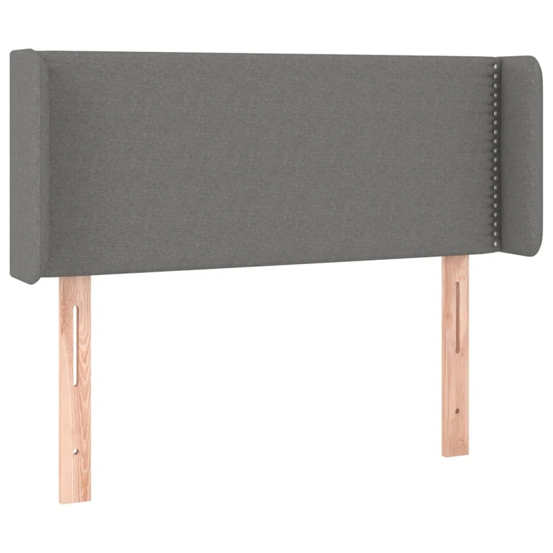 Tête de lit accessoire couchage chambre à coucher meuble avec rebord latéral 93 x 16 x 78/88 cm tissu gris foncé TDL0204866