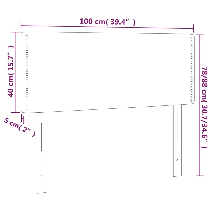 Tête de lit accessoire couchage chambre à coucher meuble 100 x 5 x 78/88 cm synthétique blanc TDL0203967