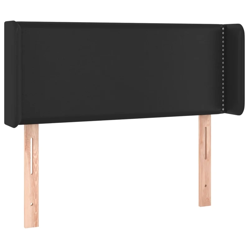 Tête de lit accessoire couchage chambre à coucher meuble avec rebord latéral 93 x 16 x 78/88 cm synthétique noir TDL0204406