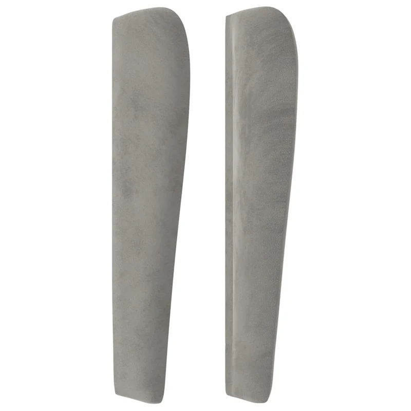 Tête de lit accessoire couchage chambre à coucher meuble avec rebord latéral 103 x 23 x 118/128 cm tissu velours gris clair TDL0205289