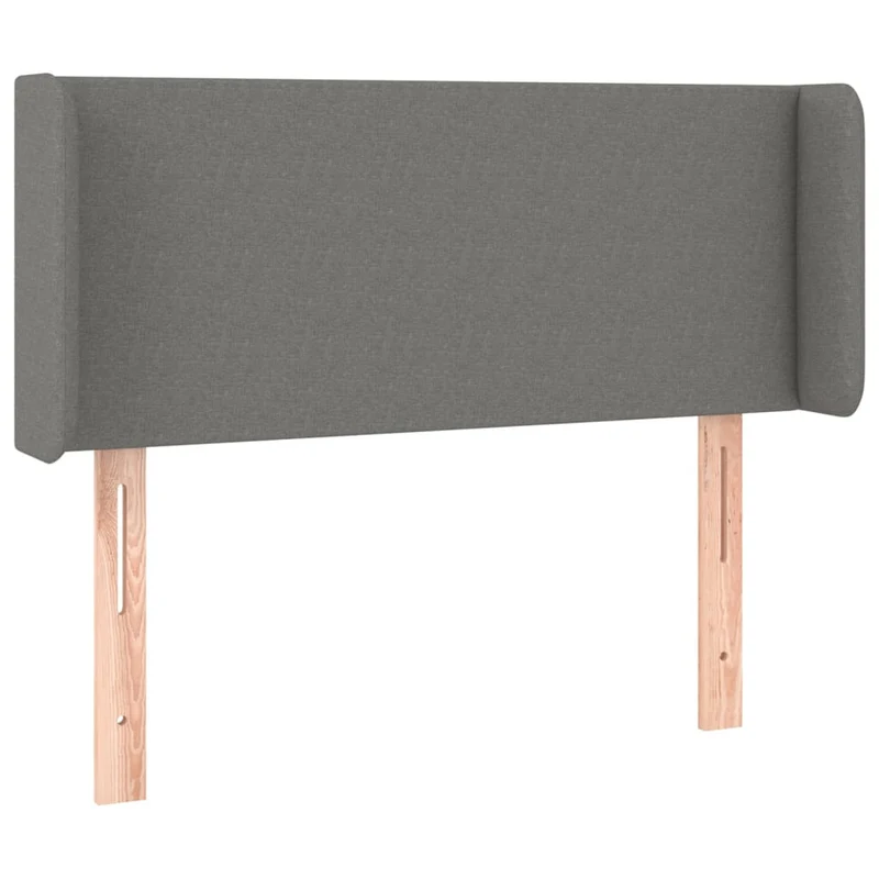 Tête de lit accessoire couchage chambre à coucher meuble avec rebord latéral 103 x 16 x 78/88 cm tissu gris foncé TDL0205064