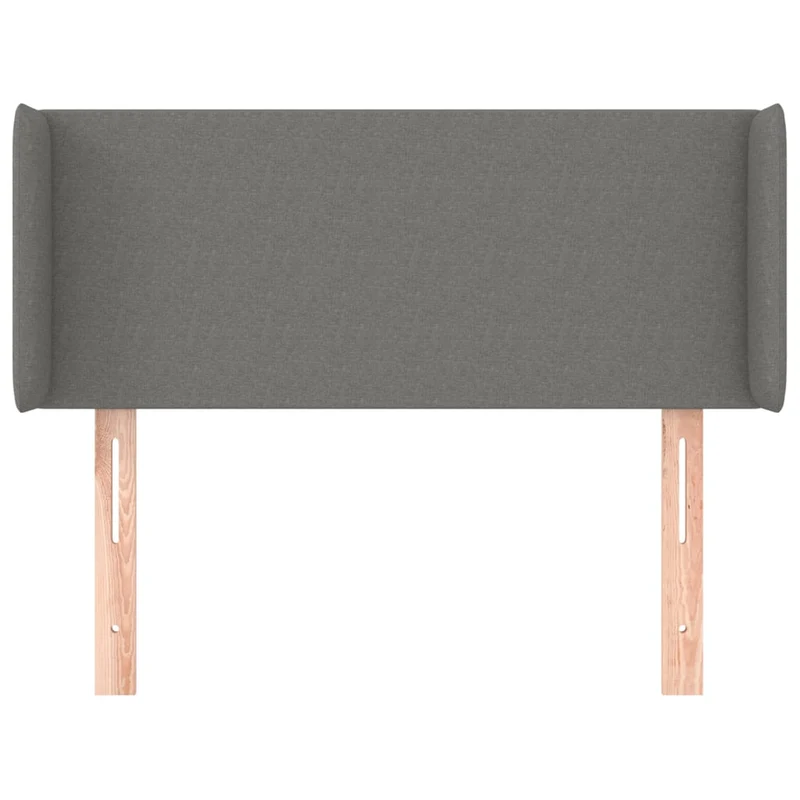 Tête de lit accessoire couchage chambre à coucher meuble avec rebord latéral 103 x 16 x 78/88 cm tissu gris foncé TDL0205064