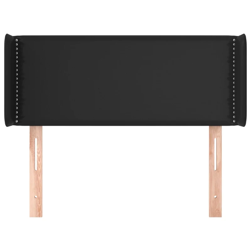 Tête de lit accessoire couchage chambre à coucher meuble avec rebord latéral 103 x 16 x 78/88 cm synthétique noir TDL0204622